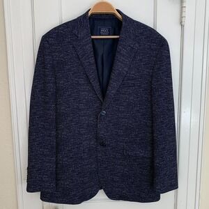 Polka British Made Blazer Sport Coat Navy Flecked Golf Heritage / Size 105 (42R)